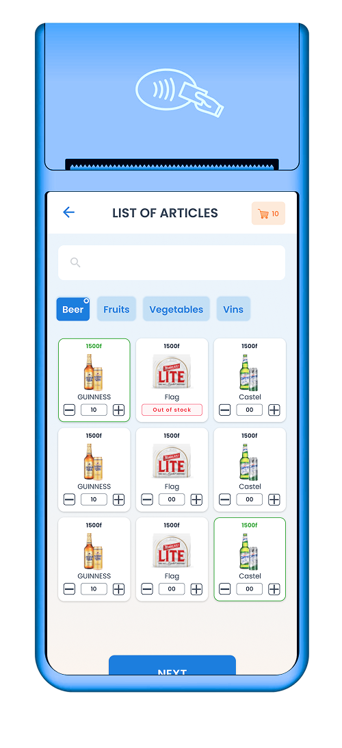 Application BY+ Shop sur terminal de paiement